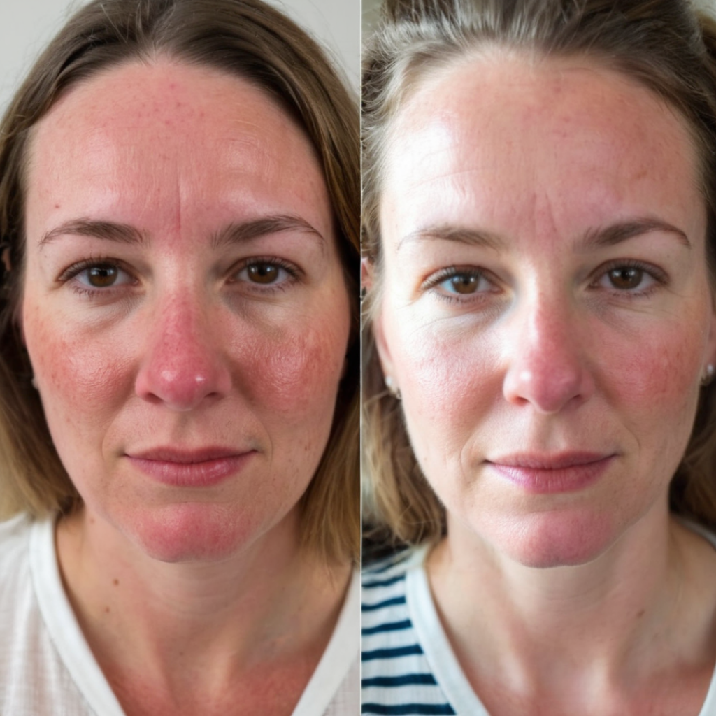 Before and after using Intensive Restorative Night Cream