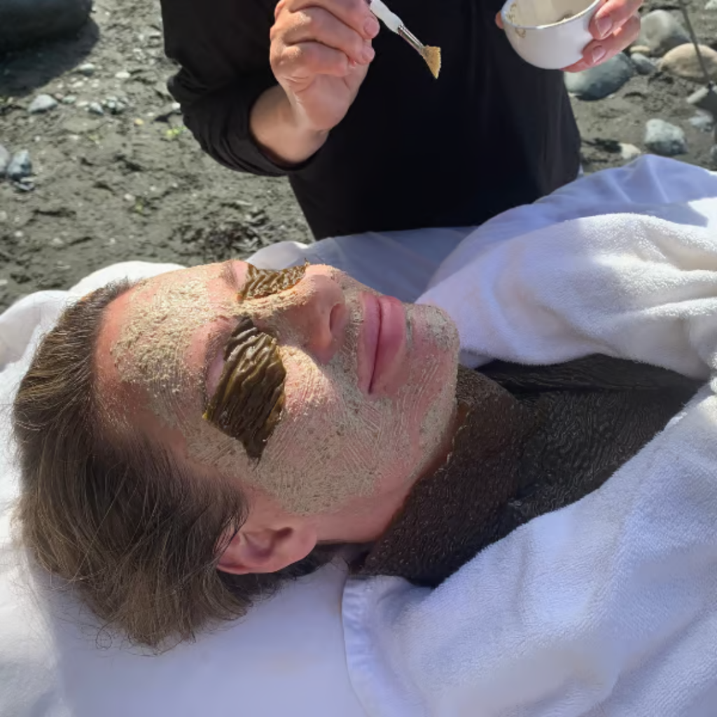 Potent Sea Kelp Facial Masque in use along with Seaweed Eye Masque